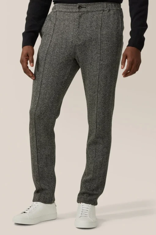 Cheap Good Man Brand Hollis Pant | Responsible Herringbone Cotton Black