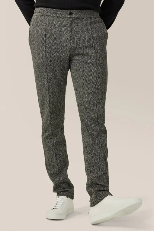 Cheap Good Man Brand Hollis Pant | Responsible Herringbone Cotton Black