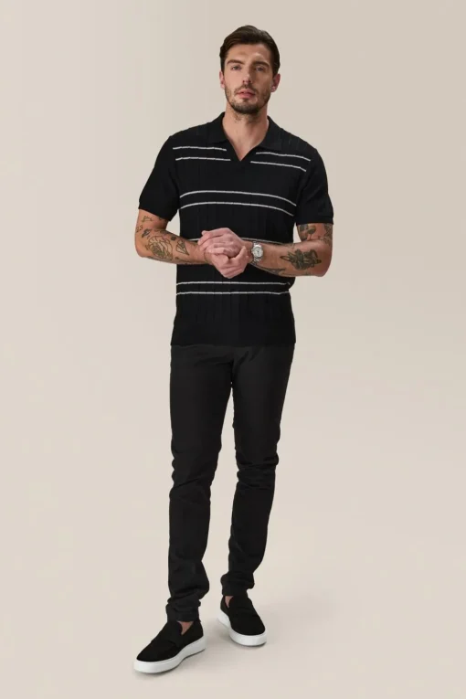 Cheap Good Man Brand Rib Knit Polo Sweater | Merino Wool