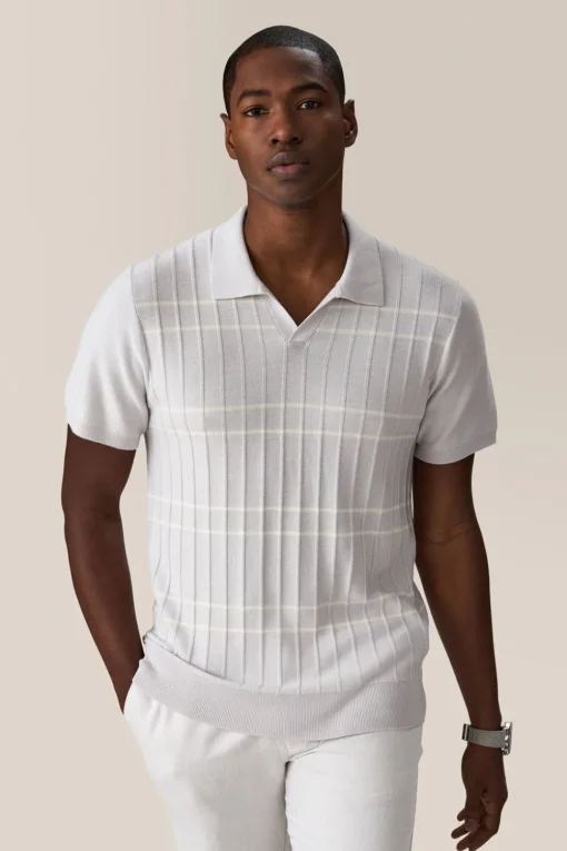Cheap Good Man Brand Rib Knit Polo Sweater | Merino Wool