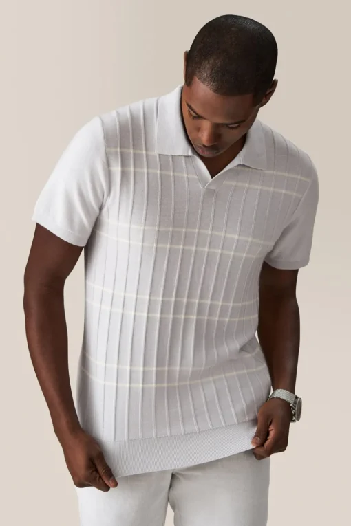 Cheap Good Man Brand Rib Knit Polo Sweater | Merino Wool