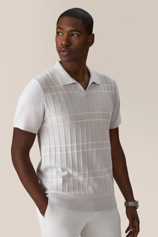 Cheap Good Man Brand Rib Knit Polo Sweater | Merino Wool