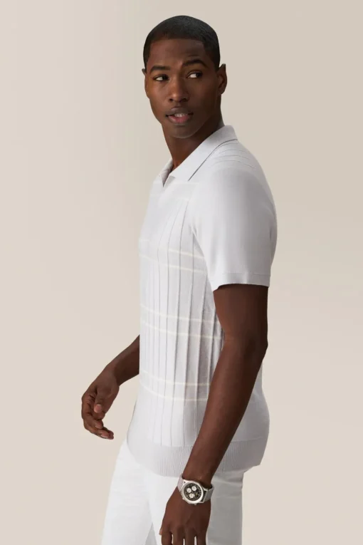 Cheap Good Man Brand Rib Knit Polo Sweater | Merino Wool