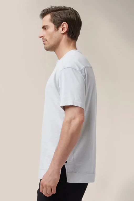 Cheap Good Man Brand Short Sleeve Henley | Soft Slub Jersey White