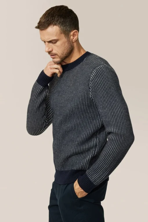 Fashion Good Man Brand Two-Tone Crew Sweater | Merino Wool