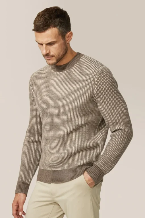 Fashion Good Man Brand Two-Tone Crew Sweater | Merino Wool