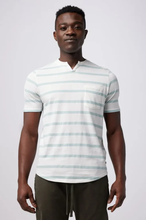 Cheap Good Man Brand V-Notch T-Shirt | Striped Premium Jersey Cotton